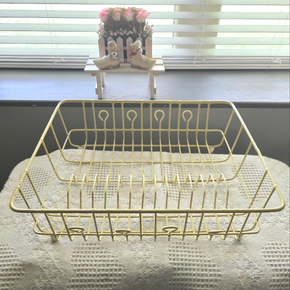 Vintage Rubber Coated Wire Dish Rack